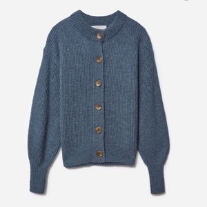 Everlane Cropped Alpaca Cardigan (blue)
